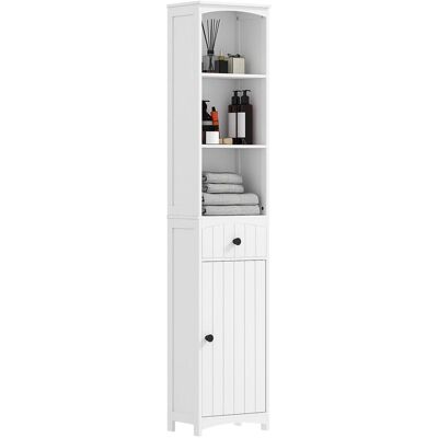 OEM Meuble De Salle De Bain Avec 3 Étagères, 1 Tiroir, Robuste, Mdf, Blanc Avec Fonction De Rangement Et D'Affichage Idéal Pour Salon, Chambre À Coucher Ou Bureau - Publicité OEM Meuble De Salle De Bain Avec 3 Étagères, 1 Tiroir, Robuste, Mdf, Blanc Avec Fonction De Rangement Et D'Affichage Idéal Pour Salon, Chambre À Coucher Ou Bureau - Publicité