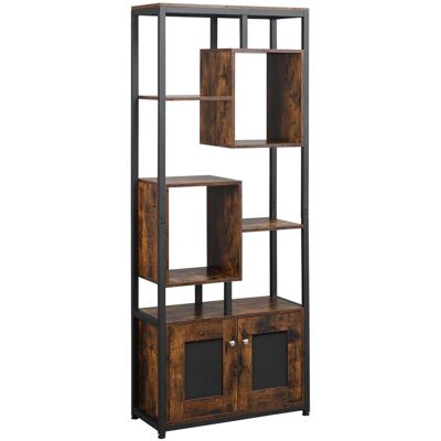 OEM Bibliothèque De Style Industriel À 2 Portes, Étagère À 8 Niveaux Peu Encombrante Pour La Maison Et Le Bureau, 70 X 30 X 180 Cm, Marron - Publicité OEM Bibliothèque De Style Industriel À 2 Portes, Étagère À 8 Niveaux Peu Encombrante Pour La Maison Et Le Bureau, 70 X 30 X 180 Cm, Marron - Publicité