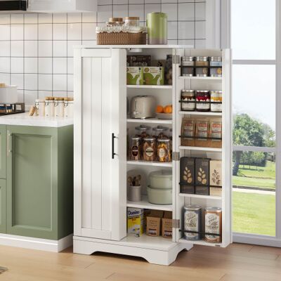 AUDIONOVA Meuble De Cuisine Avec Éclairage Led À Détecteur, Grand Placard De Rangement À 2 Portes Avec Étagères Réglables Et Rangements De Porte – Idéal Pour Cuisine, Salle À Manger Ou Salon – Blanc - Publicité AUDIONOVA Meuble De Cuisine Avec Éclairage Led À Détecteur, Grand Placard De Rangement À 2 Portes Avec Étagères Réglables Et Rangements De Porte – Idéal Pour Cuisine, Salle À Manger Ou Salon – Blanc - Publicité