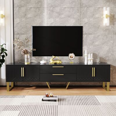 ACKERMAN Meuble Tv Laqué Brillant : Base, Poignées Et Pieds Dorés, Porte À Texture Gravée, Solution De Rangement Idéale Pour Le Salon, Alliant À La Perfection Élégance, Luxe Et Fonctionnalité. Publicité ACKERMAN Meuble Tv Laqué Brillant : Base, Poignées Et Pieds Dorés, Porte À Texture Gravée, Solution De Rangement Idéale Pour Le Salon, Alliant À La Perfection Élégance, Luxe Et Fonctionnalité. Publicité