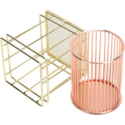 LBVIE Lot De 2 Porte-pinceaux À Maquillage En Fil Métallique, Porte-crayons Creux, Rangement Pour Fournitures De Bureau - Publicité LBVIE Lot De 2 Porte-pinceaux À Maquillage En Fil Métallique, Porte-crayons Creux, Rangement Pour Fournitures De Bureau - Publicité