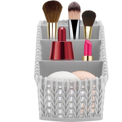 MCKENSA Boîte De Rangement De Bureau En Rotin À Plusieurs Compartiments, Porte-cosmétiques, Organisateur De Bureau (gris Clair) - Publicité MCKENSA Boîte De Rangement De Bureau En Rotin À Plusieurs Compartiments, Porte-cosmétiques, Organisateur De Bureau (gris Clair) - Publicité
