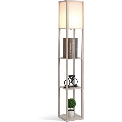 OEM Homcom Lampadaire Étagère 26l X 26l X 160h Cm 3 Étagères 4 Niveaux Mdf Gris Clair - Publicité OEM Homcom Lampadaire Étagère 26l X 26l X 160h Cm 3 Étagères 4 Niveaux Mdf Gris Clair - Publicité