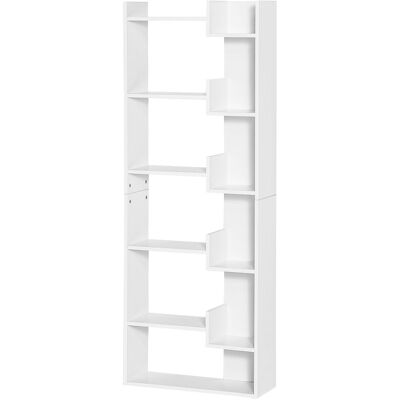 OEM Bibliothèque, Étagère De Rangement À 6 Niveaux, Design Irrégulier, Pour Salon, Chambre, Bureau, 60x21x162,5cm, Blanc - Publicité OEM Bibliothèque, Étagère De Rangement À 6 Niveaux, Design Irrégulier, Pour Salon, Chambre, Bureau, 60x21x162,5cm, Blanc - Publicité