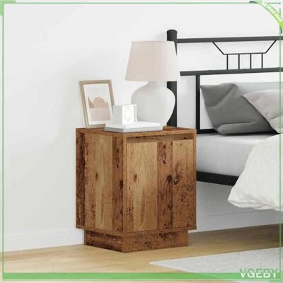 OEM Table De Chevet - Abi - Bois Ancien - 2 Pcs - Lumière Led Intégrée - Rangement Fonctionnel - Publicité OEM Table De Chevet - Abi - Bois Ancien - 2 Pcs - Lumière Led Intégrée - Rangement Fonctionnel - Publicité