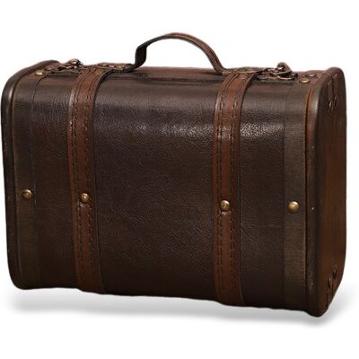 OEM Valise Vintage En Bois Et Cuir, Boîte De Rangement Antique, Bagage Décoratif Pour Accessoires De Photographie Et Décoration Intérieure - Publicité OEM Valise Vintage En Bois Et Cuir, Boîte De Rangement Antique, Bagage Décoratif Pour Accessoires De Photographie Et Décoration Intérieure - Publicité