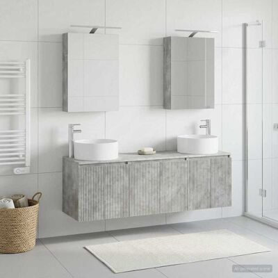 Ensemble D'Armoire De Salle De Bain 5 Pcs Gris Béton Vidaxl - Publicité Ensemble D'Armoire De Salle De Bain 5 Pcs Gris Béton Vidaxl - Publicité