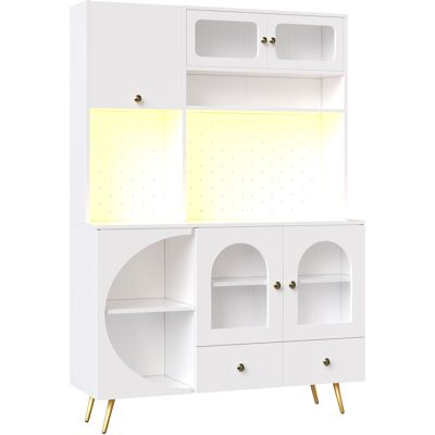 CAPSKA Caizibuffet Moderne Avec Éclairage Led, Meuble De Cuisine Haut Avec Ports Usb Et Prises, Armoire Haute Pour Cuisine Et Salon, Meuble De Rangement Avec Panneau Perforé, Tiroir Et Étagères En Verre, Bla - Publicité CAPSKA Caizibuffet Moderne Avec Éclairage Led, Meuble De Cuisine Haut Avec Ports Usb Et Prises, Armoire Haute Pour Cuisine Et Salon, Meuble De Rangement Avec Panneau Perforé, Tiroir Et Étagères En Verre, Bla - Publicité