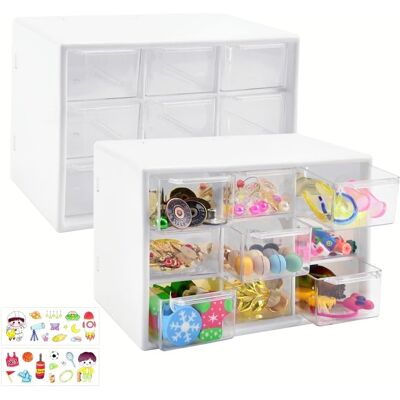 AHLSEN Bravix 2 Pcs Casier Rangement Tiroir Plastique À 9 Compartiments Boîte Rangement Tiroir Bureau 18 10 11.8 Cm Organiseur Bureau Avec Tiroirs Tour Tiroir Plastique Pour Outil Bricolage, Blanc - Publicité AHLSEN Bravix 2 Pcs Casier Rangement Tiroir Plastique À 9 Compartiments Boîte Rangement Tiroir Bureau 18 10 11.8 Cm Organiseur Bureau Avec Tiroirs Tour Tiroir Plastique Pour Outil Bricolage, Blanc - Publicité