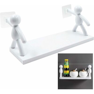 OEM Étagère Murale Plastique Flottante Salle Bain - Rangement Maquillage Organiseur À Épices Sans Percer Stockage Mural Bibliothèque Murale Présentoir Étagères Flottantes Support De Rangement. Blanc - Publicité OEM Étagère Murale Plastique Flottante Salle Bain - Rangement Maquillage Organiseur À Épices Sans Percer Stockage Mural Bibliothèque Murale Présentoir Étagères Flottantes Support De Rangement. Blanc - Publicité