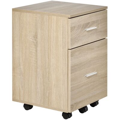 OEM Caisson De Bureau Caisson De Rangement Mobile 2 Tiroirs 5 Roulettes En Panneau De Particules 39,5 X 39 X 58,5 Cm Chêne - Publicité OEM Caisson De Bureau Caisson De Rangement Mobile 2 Tiroirs 5 Roulettes En Panneau De Particules 39,5 X 39 X 58,5 Cm Chêne - Publicité