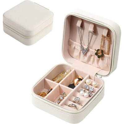 OEM Petite Boîte À Bijoux Pour Femme De Voyage En Cuir Pu,organisateur De Boîte À Bijoux Portable,coffret À Bijoux Pour Ranger Bagues/bracelets,blance - Publicité OEM Petite Boîte À Bijoux Pour Femme De Voyage En Cuir Pu,organisateur De Boîte À Bijoux Portable,coffret À Bijoux Pour Ranger Bagues/bracelets,blance - Publicité