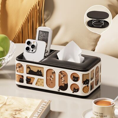 Generic Boîte À Mouchoirs À Motif Chat, En Cuir, Boîte De Rangement Pour Télécommande De Bureau, Boîte À Mouchoirs Originale, Pu,avec Le Printemps - Publicité Generic Boîte À Mouchoirs À Motif Chat, En Cuir, Boîte De Rangement Pour Télécommande De Bureau, Boîte À Mouchoirs Originale, Pu,avec Le Printemps - Publicité