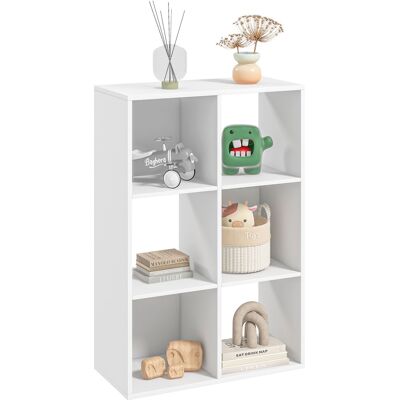 ARRIGONI Bibliotheque A Cases 6 Niches Design Moderne 61.5x29.5x91.5 Cm Blanc - Publicité ARRIGONI Bibliotheque A Cases 6 Niches Design Moderne 61.5x29.5x91.5 Cm Blanc - Publicité