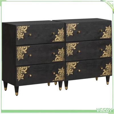 OEM Buffet - 3310157 - Noir - Bois De Manguier Massif - Avec Tiroir Et Étagère - Publicité OEM Buffet - 3310157 - Noir - Bois De Manguier Massif - Avec Tiroir Et Étagère - Publicité