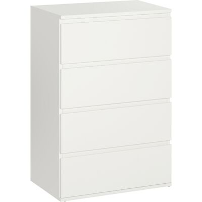 ACKERMAN Commode, Armoire À Tiroirs, Buffet Avec 4 Tiroirs, Armoire Anti-basculement Pour Bureau, Blanc, 55 X 33 X 80 Cm, Idéale Pour Espaces De Vie Et De Travail - Publicité ACKERMAN Commode, Armoire À Tiroirs, Buffet Avec 4 Tiroirs, Armoire Anti-basculement Pour Bureau, Blanc, 55 X 33 X 80 Cm, Idéale Pour Espaces De Vie Et De Travail - Publicité