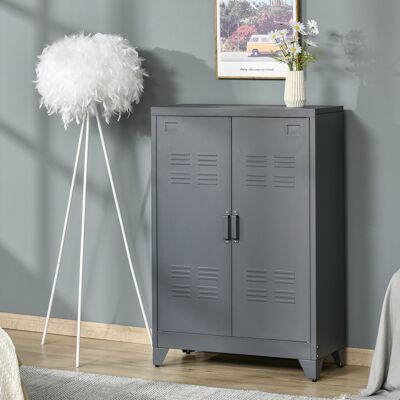 OEM Homcom Armoire De Bureau Métallique 3 Niveaux - 2 Portes & Étagères Réglables, Armoire À Dossiers, Gris - Publicité OEM Homcom Armoire De Bureau Métallique 3 Niveaux - 2 Portes & Étagères Réglables, Armoire À Dossiers, Gris - Publicité