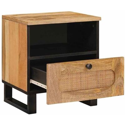 DESIGN IN Cabinet De Chevet Naturel 40 X 33 X 46 Cm Bois De Mangue Massif - Publicité DESIGN IN Cabinet De Chevet Naturel 40 X 33 X 46 Cm Bois De Mangue Massif - Publicité