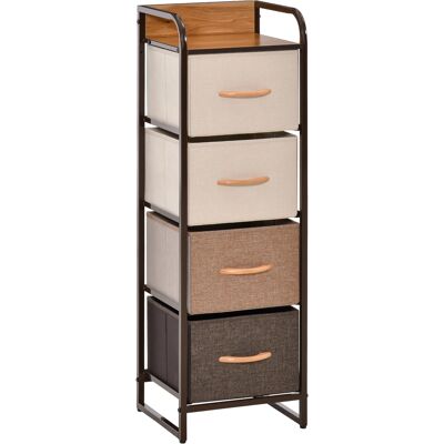 ARRIGONI Commode Chiffonnier 5 Tiroirs Meuble De Rangement Tiroir En Tissu Pliant - Structure Acier Noir - 45 X 30 X 116 Cm - Publicité ARRIGONI Commode Chiffonnier 5 Tiroirs Meuble De Rangement Tiroir En Tissu Pliant - Structure Acier Noir - 45 X 30 X 116 Cm - Publicité