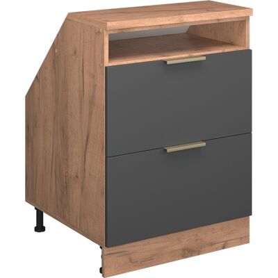 Meuble De Rangement Sous Pente Rion, Anthracite-or, 60x81.6cm 2 Tiroirs, 60 Cm De Profondeur, Vicco - Publicité Meuble De Rangement Sous Pente Rion, Anthracite-or, 60x81.6cm 2 Tiroirs, 60 Cm De Profondeur, Vicco - Publicité