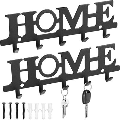 GRASSLIN 2 - Porte-clés Mural - Crochet Mural - Accessoire De Rangement - Design Home Décoratif - Pour Entrée Et Salon - Noir - 14x4,5cm - Publicité GRASSLIN 2 - Porte-clés Mural - Crochet Mural - Accessoire De Rangement - Design Home Décoratif - Pour Entrée Et Salon - Noir - 14x4,5cm - Publicité