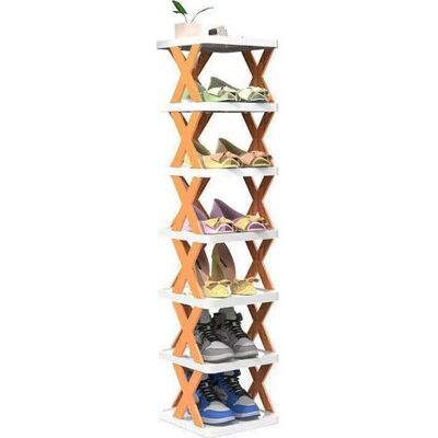 ABYSSE Étagère À Chaussures Pliable En Plastique, Facile À Monter – Orange, 9 Étagères - Publicité ABYSSE Étagère À Chaussures Pliable En Plastique, Facile À Monter – Orange, 9 Étagères - Publicité