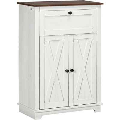 OEM Meuble De Rangement Buffet Multi-rangements 2 Portes Avec Étagère Réglable 1 Tiroir, Dim. 60l X 30p X 87,5h Cm - Publicité OEM Meuble De Rangement Buffet Multi-rangements 2 Portes Avec Étagère Réglable 1 Tiroir, Dim. 60l X 30p X 87,5h Cm - Publicité