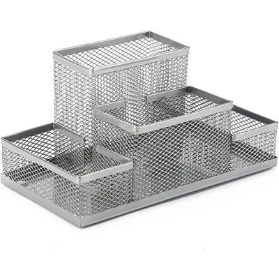 BRINSEA Organisateur De Bureau Porte-stylo Bureau 4 Compartiments Conception En Maille Simple Porte-stylo En Treillis Métallique Fournitures De Bureau (argent), Ensoleillé - Publicité BRINSEA Organisateur De Bureau Porte-stylo Bureau 4 Compartiments Conception En Maille Simple Porte-stylo En Treillis Métallique Fournitures De Bureau (argent), Ensoleillé - Publicité