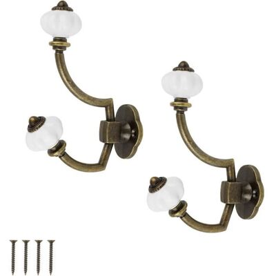 Cellfast Patère - Vintage - Bronze - 2 Pcs - 14 X 9,5 Cm - Rangement Intérieur - Publicité Cellfast Patère - Vintage - Bronze - 2 Pcs - 14 X 9,5 Cm - Rangement Intérieur - Publicité