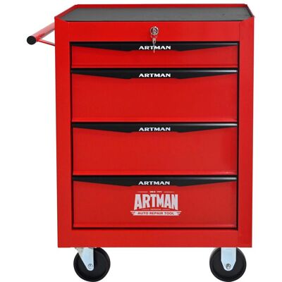 OEM Coffre À Outils Roulant En Métal Avec 4 Tiroirs, Armoire À Outils D'Affûtage De 50 Cm Avec Glissières À Billes, Boîte De Rangement En Acier - Rouge Et Noir - Publicité OEM Coffre À Outils Roulant En Métal Avec 4 Tiroirs, Armoire À Outils D'Affûtage De 50 Cm Avec Glissières À Billes, Boîte De Rangement En Acier - Rouge Et Noir - Publicité