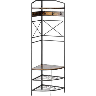 OEM Porte-manteau D’angle Sur Pied Avec Banc Et Rangement Chaussures Style Industriel, 50x50x183cm, Marron - Publicité OEM Porte-manteau D’angle Sur Pied Avec Banc Et Rangement Chaussures Style Industriel, 50x50x183cm, Marron - Publicité