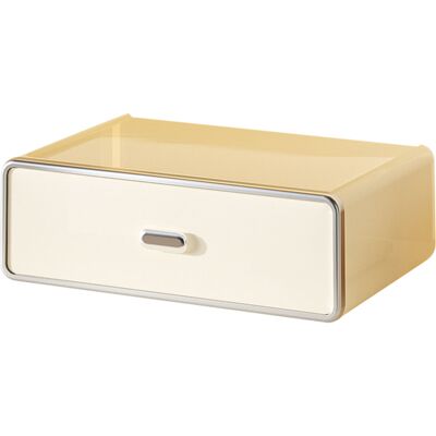 MCKENSA Boîte De Rangement Cosmétique À Tiroirs, Empilable, En Pet, Gain De Place, Organisateur De Maquillage Pour Comptoir Ou Chambre, Blanc Crème - Publicité MCKENSA Boîte De Rangement Cosmétique À Tiroirs, Empilable, En Pet, Gain De Place, Organisateur De Maquillage Pour Comptoir Ou Chambre, Blanc Crème - Publicité