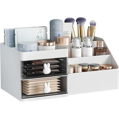 SANS MARQUE Organisateur Maquillage Rangement Maquillage Avec 2 Tiroirs, Convient Pour Le Meuble De Salle De Bain, La Chambre À Coucher, Étanche À L'Eau Et À La Poussière - Publicité SANS MARQUE Organisateur Maquillage Rangement Maquillage Avec 2 Tiroirs, Convient Pour Le Meuble De Salle De Bain, La Chambre À Coucher, Étanche À L'Eau Et À La Poussière - Publicité