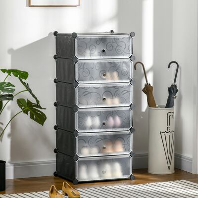 OEM Armoire À Chaussures Plastique Empilable, 6 Cubes Rectangulaires, Armoire Anti-poussière Noir - Publicité OEM Armoire À Chaussures Plastique Empilable, 6 Cubes Rectangulaires, Armoire Anti-poussière Noir - Publicité