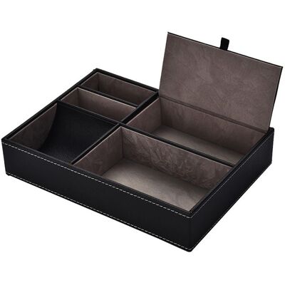 OEM Boîte De Rangement Bureau - Fafeicy - Modèle Cloisonné - Cuir Pu - Multi-compartiments - 25,7x18,6x5,2 Cm - Publicité OEM Boîte De Rangement Bureau - Fafeicy - Modèle Cloisonné - Cuir Pu - Multi-compartiments - 25,7x18,6x5,2 Cm - Publicité