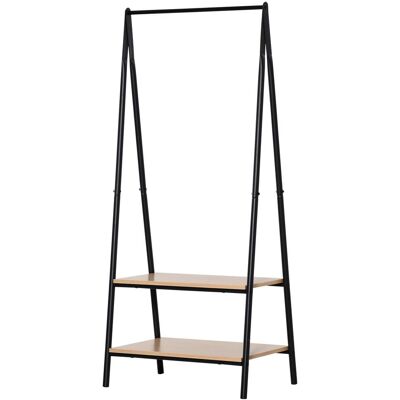 OEM Homcom Portant À Vêtements Penderie Style Contemporain Triangulaire Dim. 64l X 43l X 149h Cm 2 Étagères Mdf Bois Clair Acier Noir - Publicité OEM Homcom Portant À Vêtements Penderie Style Contemporain Triangulaire Dim. 64l X 43l X 149h Cm 2 Étagères Mdf Bois Clair Acier Noir - Publicité