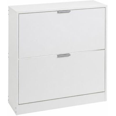 OEM Meuble À Chaussures - Juanio - Juanio - 2 Portes Abattants - Blanc - L74 X P24 X H82 Cm - Publicité OEM Meuble À Chaussures - Juanio - Juanio - 2 Portes Abattants - Blanc - L74 X P24 X H82 Cm - Publicité