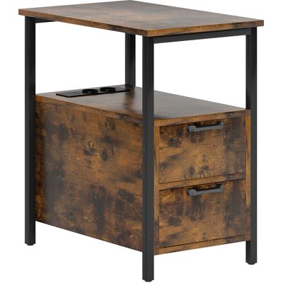 ACKERMAN Table D'Appoint Table Basse Avec Station De Charge, Connexions Usb Et Prises, Table De Chevet Avec 2 Tiroirs, Étagère Pour Salon, Chambre À Coucher, Brun Rustique - Publicité ACKERMAN Table D'Appoint Table Basse Avec Station De Charge, Connexions Usb Et Prises, Table De Chevet Avec 2 Tiroirs, Étagère Pour Salon, Chambre À Coucher, Brun Rustique - Publicité