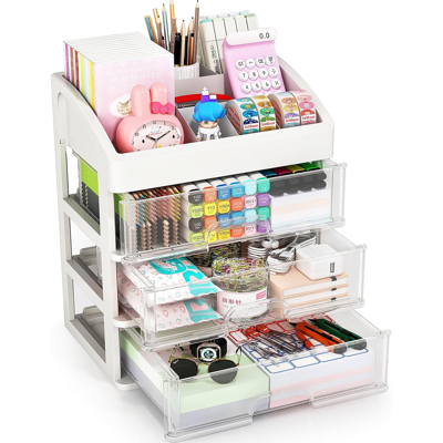 HERUSI Organiseur De Bureau Avec Tiroirs, Organisateur De Rangement À 2 Ou 3 Tiroirs, Tiroirs De Rangement De Bureau Pour Fournitures De Bureau, Trois Niveaux Blancs. Publicité HERUSI Organiseur De Bureau Avec Tiroirs, Organisateur De Rangement À 2 Ou 3 Tiroirs, Tiroirs De Rangement De Bureau Pour Fournitures De Bureau, Trois Niveaux Blancs. Publicité