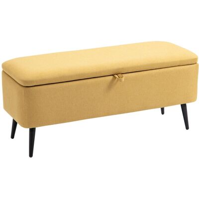 OEM Banc De Rangement Avec Plateau Rabattable Et Pieds En Acier Pour Chambre, Salon, Entrée, 101 X 38,5 X 44,5 Cm, Jaune - Publicité OEM Banc De Rangement Avec Plateau Rabattable Et Pieds En Acier Pour Chambre, Salon, Entrée, 101 X 38,5 X 44,5 Cm, Jaune - Publicité