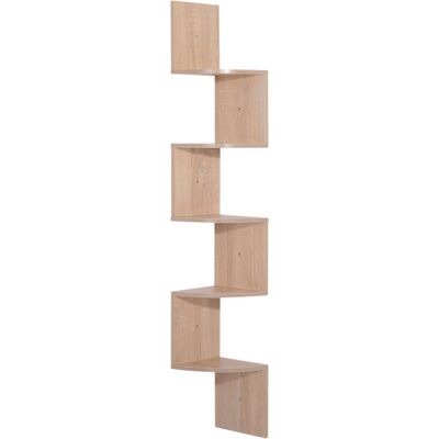 OEM Étagère D'Angle Murale De Rangement Forme Zigzag 20l X 20l X 126h Cm 5 Niveaux Bois Chêne Clair - Publicité OEM Étagère D'Angle Murale De Rangement Forme Zigzag 20l X 20l X 126h Cm 5 Niveaux Bois Chêne Clair - Publicité