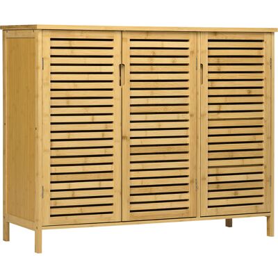 OEM Meuble À Chaussures Armoire À Chaussures Style Naturel - 2 Placards Avec 8 Étagères - En Bambou Bois Naturel - Publicité OEM Meuble À Chaussures Armoire À Chaussures Style Naturel - 2 Placards Avec 8 Étagères - En Bambou Bois Naturel - Publicité