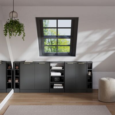 Ensembles De Meuble De Rangement Sous Pente Rion, Anthracite-or, 210cm Lot De 5, Vicco - Publicité Ensembles De Meuble De Rangement Sous Pente Rion, Anthracite-or, 210cm Lot De 5, Vicco - Publicité