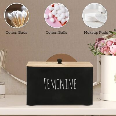 ACQUAVIVASTORE Boîte De Rangement Compartimentée En Bois Massif Avec Couvercle — Noir Dimensions : 20 X 13 X 13 Cm - Publicité ACQUAVIVASTORE Boîte De Rangement Compartimentée En Bois Massif Avec Couvercle — Noir Dimensions : 20 X 13 X 13 Cm - Publicité