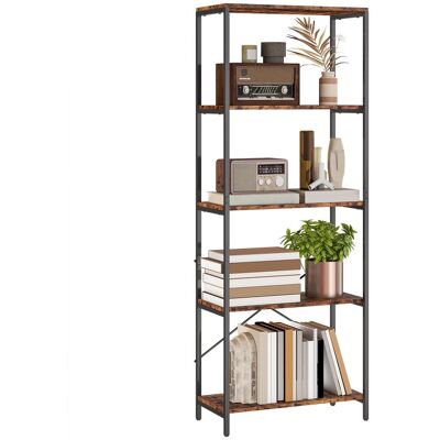 OEM Étagère À Livres, 5 Tablettes, Métal, Surface En Mélamine, Marron Pour Rangement De Livres, Documents Et Objets Décoratifs Idéal Pour Salon, Chambre À Coucher Ou Bureau - Publicité OEM Étagère À Livres, 5 Tablettes, Métal, Surface En Mélamine, Marron Pour Rangement De Livres, Documents Et Objets Décoratifs Idéal Pour Salon, Chambre À Coucher Ou Bureau - Publicité