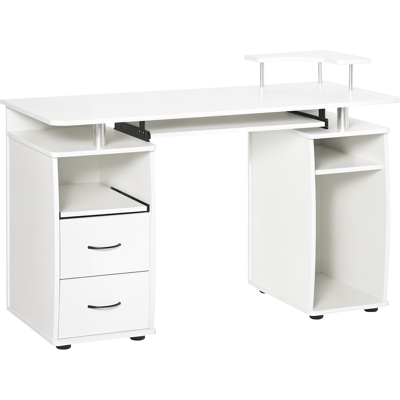 MRTRS Bureau Multimédia Avec Plusieurs Compartiments De Rangement, 120 X 55 X 85 Cm (l X L X H), Bois Blanc - Publicité MRTRS Bureau Multimédia Avec Plusieurs Compartiments De Rangement, 120 X 55 X 85 Cm (l X L X H), Bois Blanc - Publicité