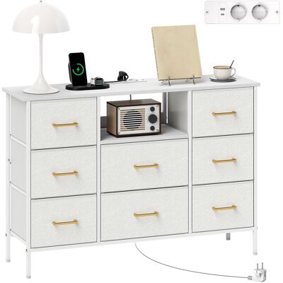 Commode Irovami, Meuble De Rangement À 8 Tiroirs En Tissu, Multiprise, Structure En Acier, Idéal Pour L'Entrée, La Chambre, Le Salon Et Le Bureau, Blanc Crème - Publicité Commode Irovami, Meuble De Rangement À 8 Tiroirs En Tissu, Multiprise, Structure En Acier, Idéal Pour L'Entrée, La Chambre, Le Salon Et Le Bureau, Blanc Crème - Publicité