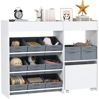 OEM Étagère À Jouets Pour Enfants Livres 11 Bacs De Rangements En Tissu Non Tissé 105 X 30 X 80 Cm Blanc - Publicité OEM Étagère À Jouets Pour Enfants Livres 11 Bacs De Rangements En Tissu Non Tissé 105 X 30 X 80 Cm Blanc - Publicité