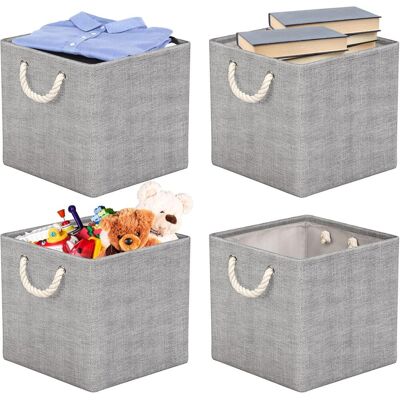 Generic Lot De 4 Boîte De Rangement En Tissu, 30 X 30 X 30 Cm, Panier De Rangement Pliable, Cube De Rangement Avec Poignées, Boite Rangement Pour Vêtements - Publicité Generic Lot De 4 Boîte De Rangement En Tissu, 30 X 30 X 30 Cm, Panier De Rangement Pliable, Cube De Rangement Avec Poignées, Boite Rangement Pour Vêtements - Publicité