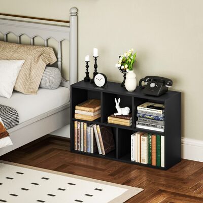 OEM Bibliothèque Étagère De Rangement Avec 5 Compartiments. Pour Salon Chambre À Coucher Bureau. 50x24x80cm. Noir - Publicité OEM Bibliothèque Étagère De Rangement Avec 5 Compartiments. Pour Salon Chambre À Coucher Bureau. 50x24x80cm. Noir - Publicité